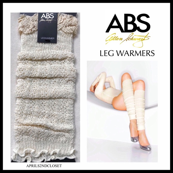 ABS IVORY CROCHET KNIT LEG WARMERS BOOT COVERS - Picture 6 of 8